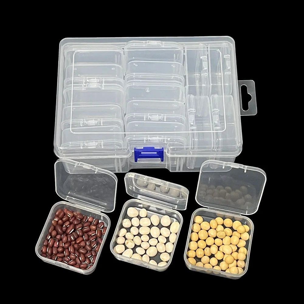Transparent Plastic Storage Box with 12/14/15/20 Grids for Bead Sorting Jewelry And Miscellaneous Items Organizer Box organizer Peaceful Pleasures Health and Wellness
