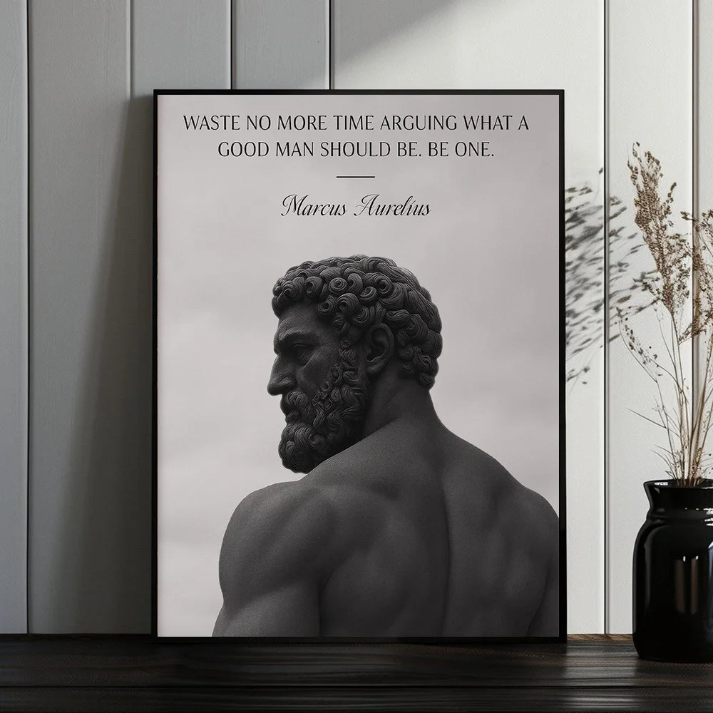 Alexander the Great Quote Motivational Wall Art Spartan Warrior Canvas Ancient Greek Poster Bronze Statue Sculpture Room Decor Peaceful Pleasures Health and Wellness