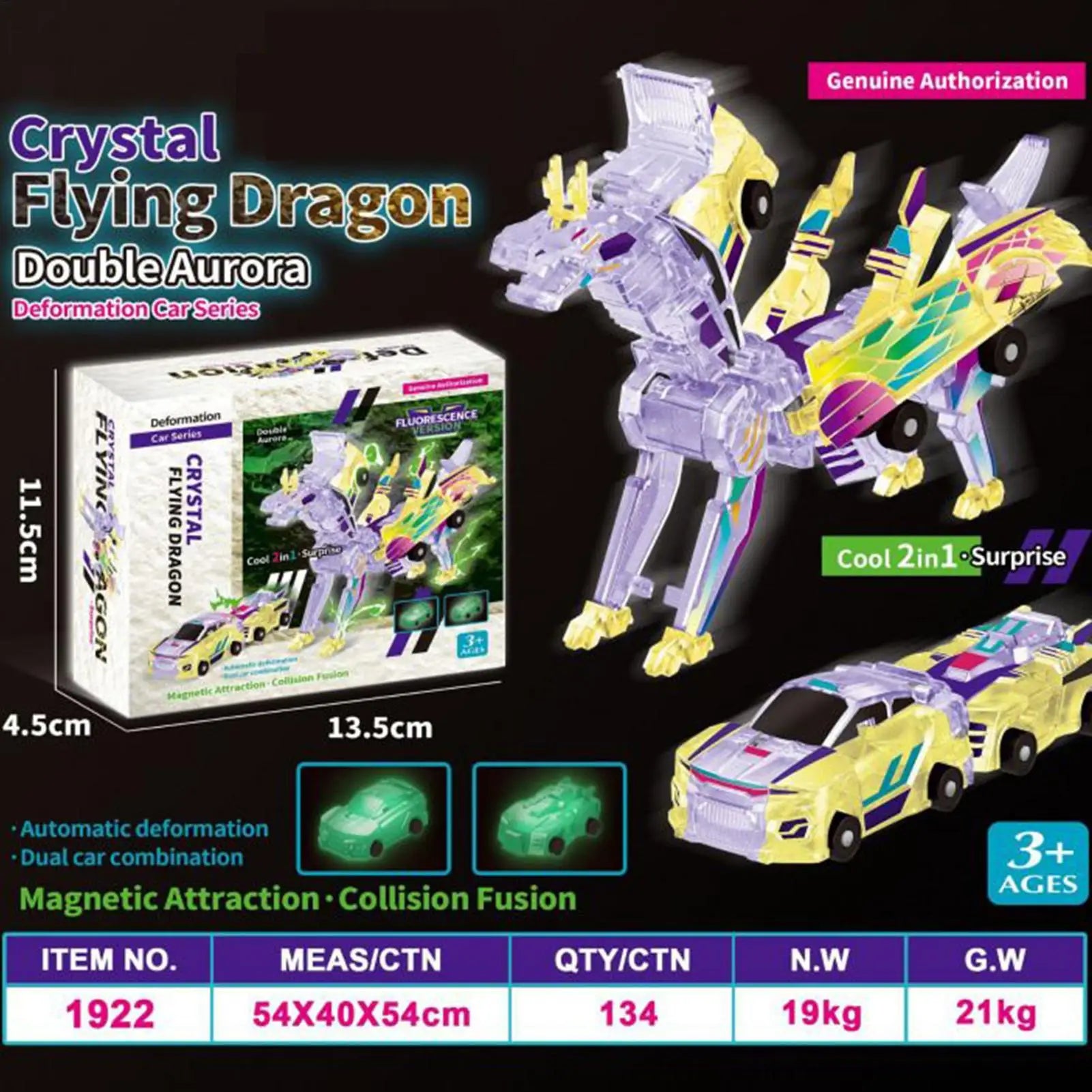Dinosaur Car Toy Magnetic Dragon Toys Collision Transforming Dinosaur Car Toy Fun Transforming Cars for Toddler Preschool School Peaceful Pleasures Health and Wellness