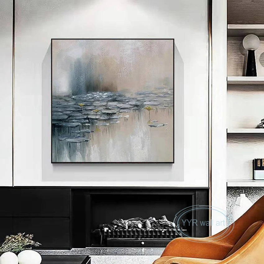 Handmade Aesthetics Room Decor Abstract Flower Oil Painting Home Deco Poster Nordic Living Room Art Hanging Picture Modern Mural Peaceful Pleasures Health and Wellness
