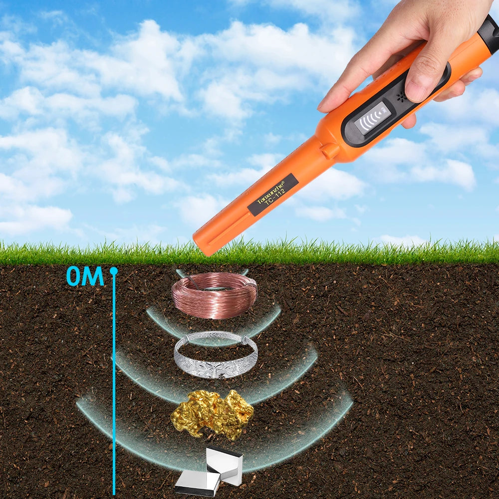 High Sensitivity Waterproof Metal Detector - 360° Scanning Adjustable Rod for Beach/Soil Hunting & Jewelry Pinpointing Peaceful Pleasures Health and Wellness