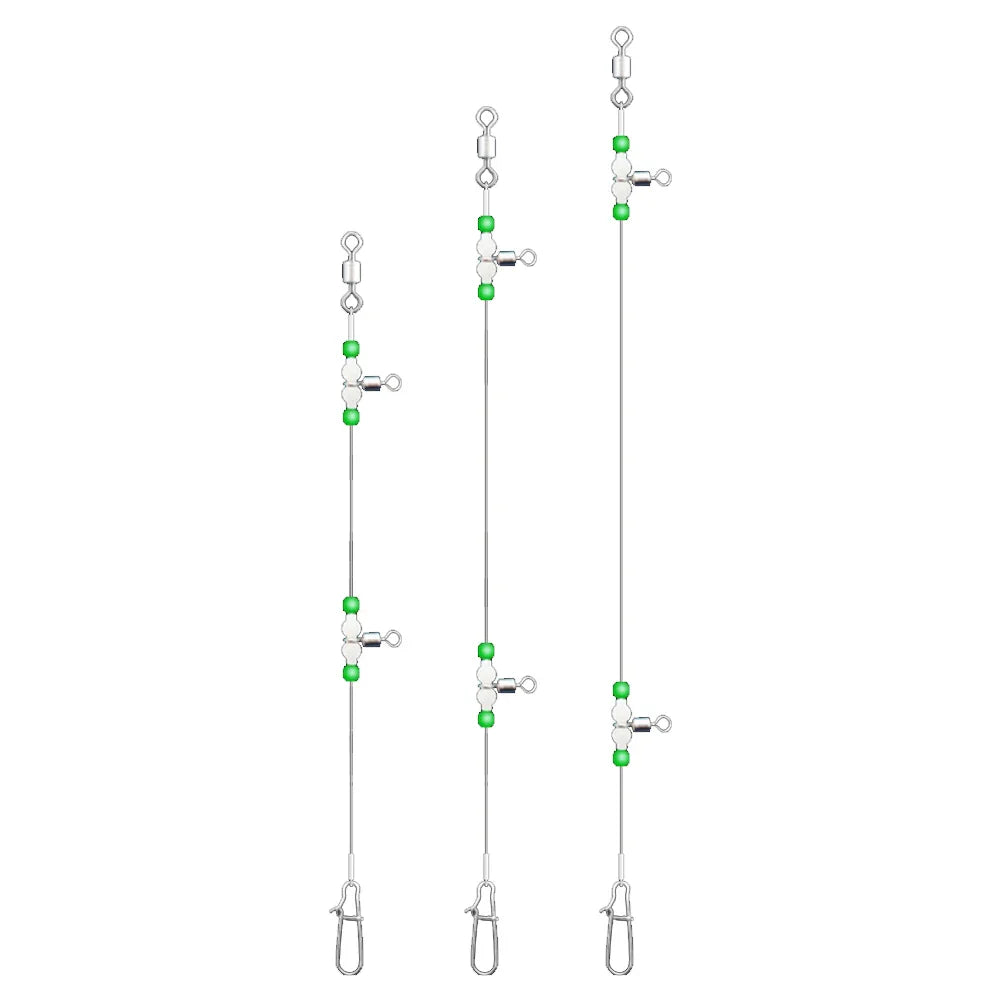 Night Glow Fishing Leaders with Swivels & Snaps | Saltwater & Freshwater