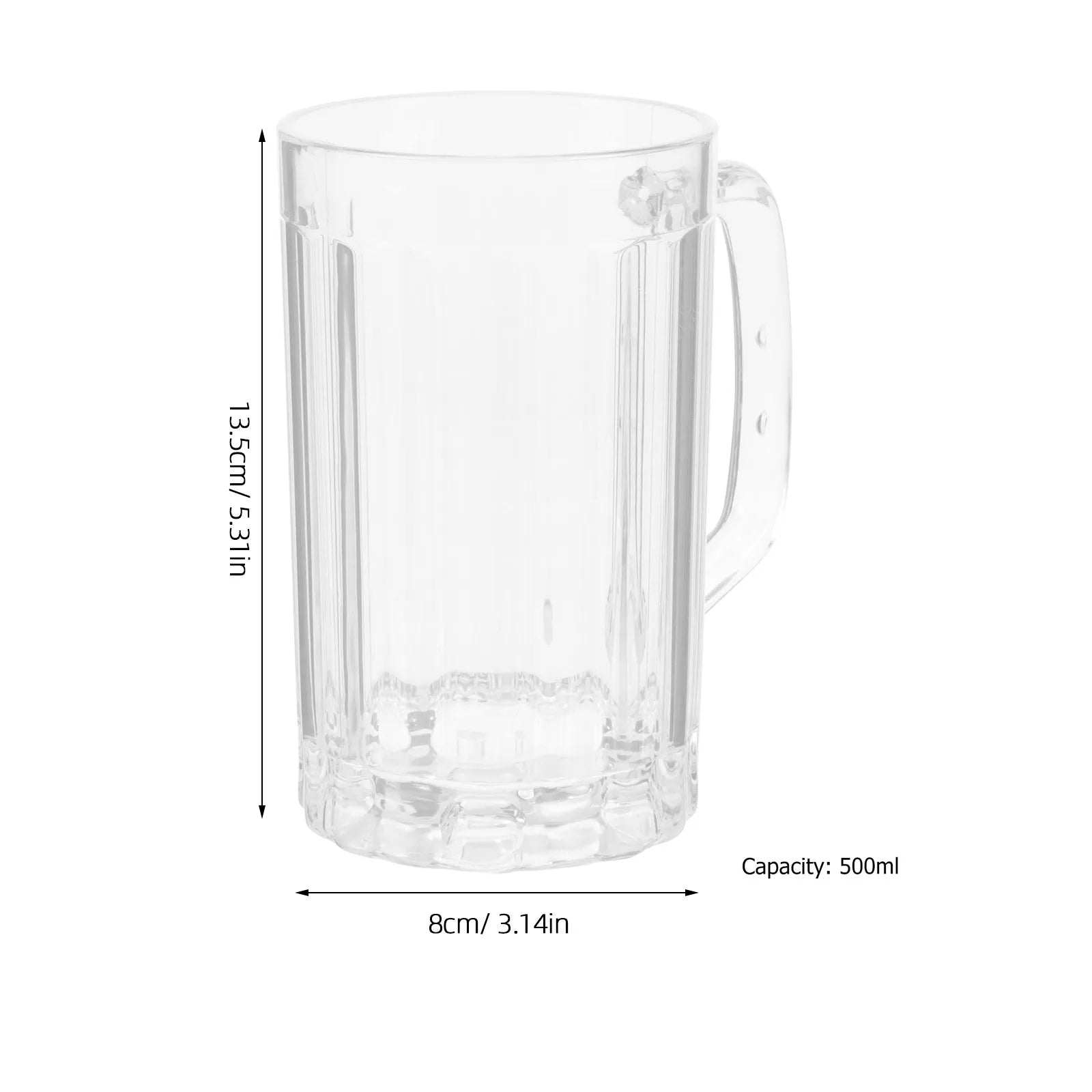 2Pcs 500Ml Extra Thick Plastic Beer Mug Handle Fine Workmanship Non Slip Base Ideal for Beer Water Juice Coffee Soda Peaceful Pleasures Health and Wellness