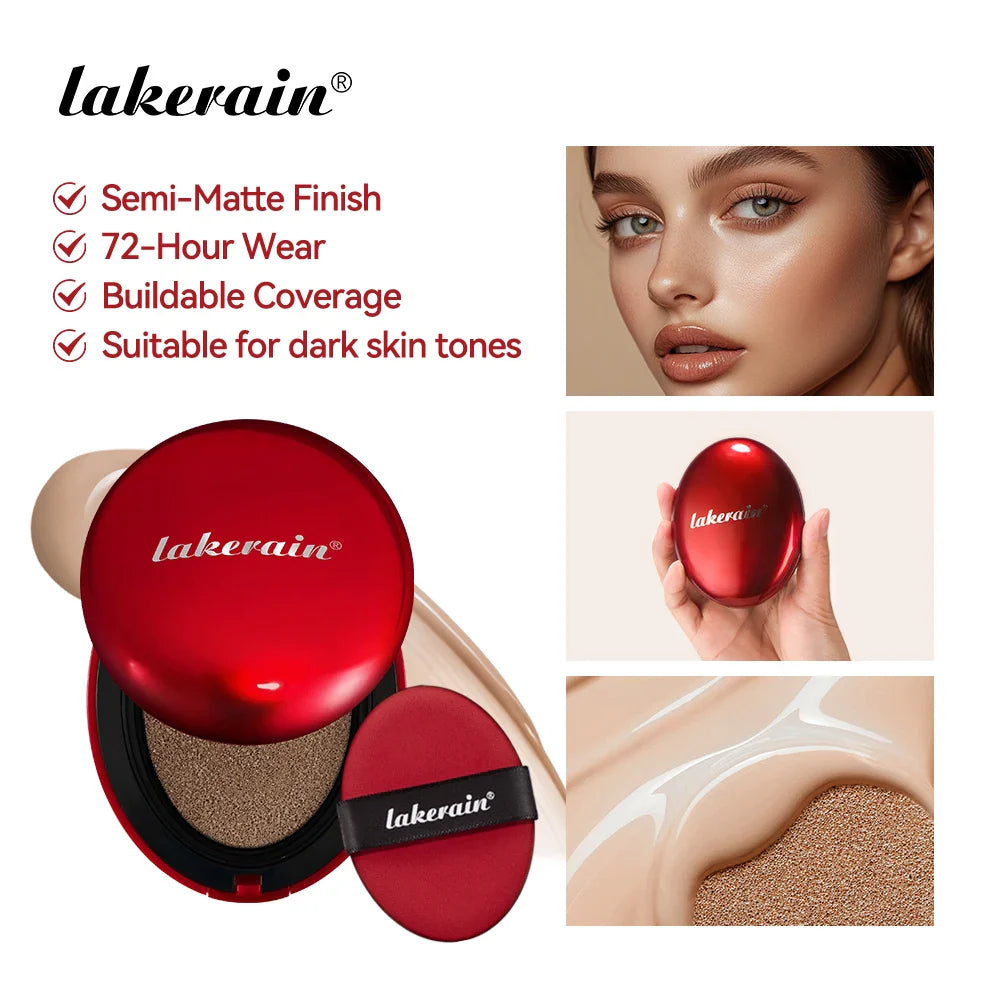 Lakerain Cushion Foundation – Full Coverage, SPF, 72H Wear
