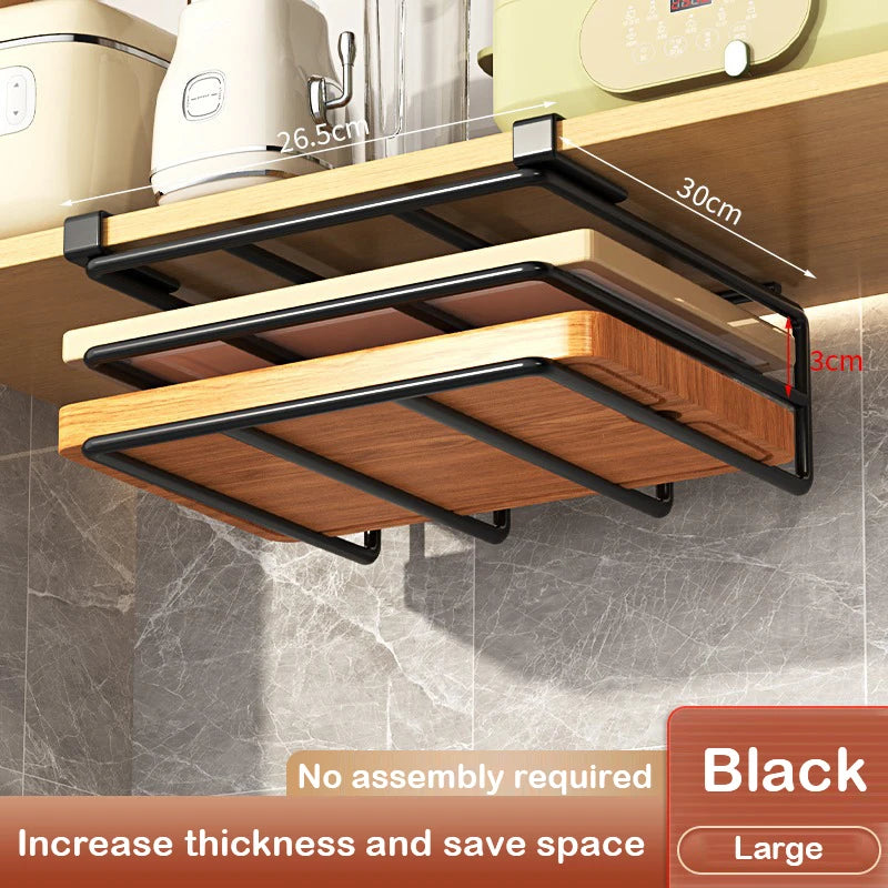 Kitchen Under Cabinet Basket Storage Shelf Cutting Board Rack Kitchen Closet Rack Under Desk Cabinet Office Bathroom Organizers Peaceful Pleasures Health and Wellness 07