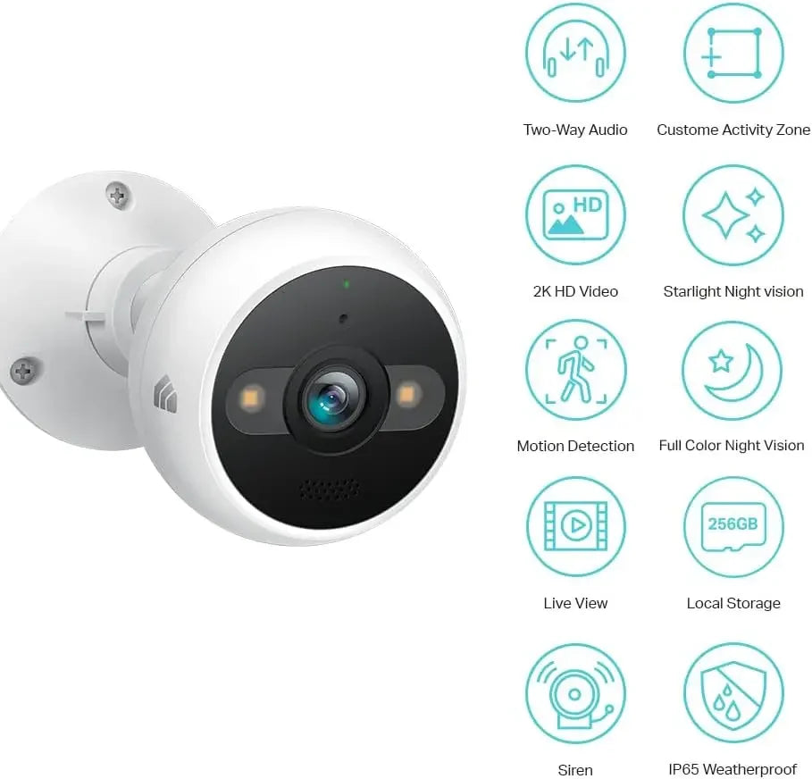 2K Outdoor Wired Security Camera with Person Detection, Night Vision, 2-Way Audio, and Local Storage Peaceful Pleasures Health and Wellness