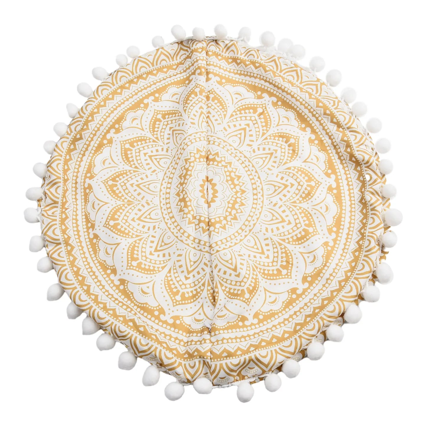Round Mandala Pattern Pillowcase Bohemian Cushion Cover Boho Floor