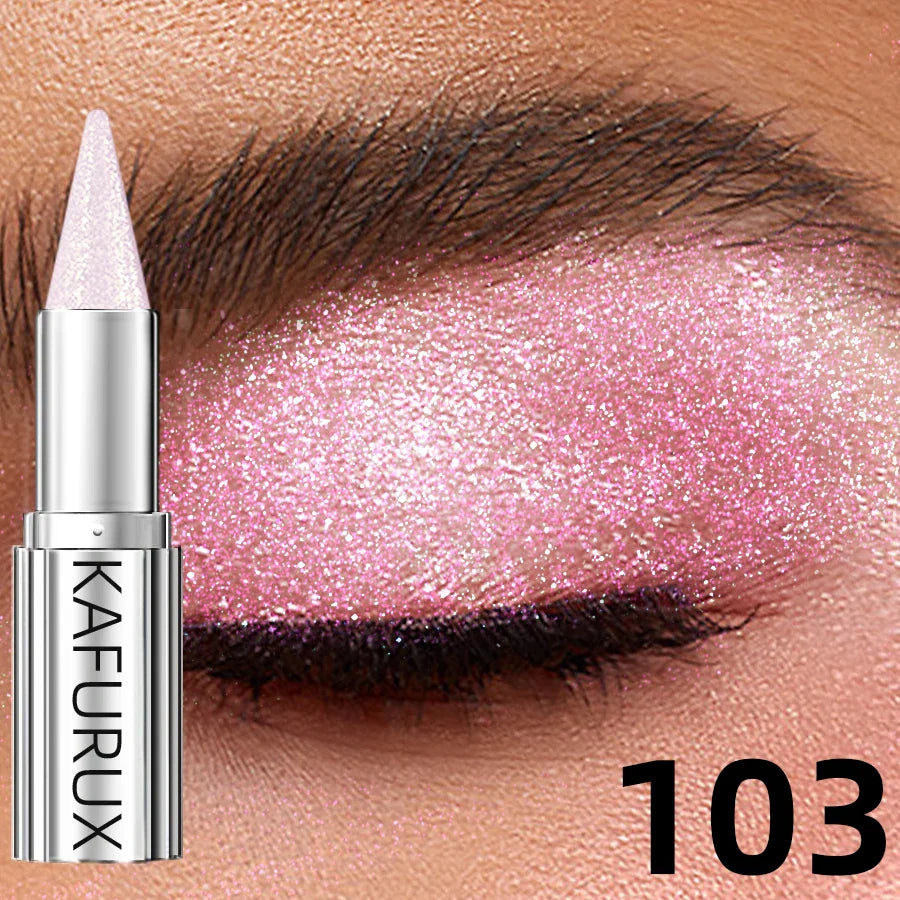 KAFURUX Metallic Glitter Eyeshadow Stick | 12 Colors, Waterproof