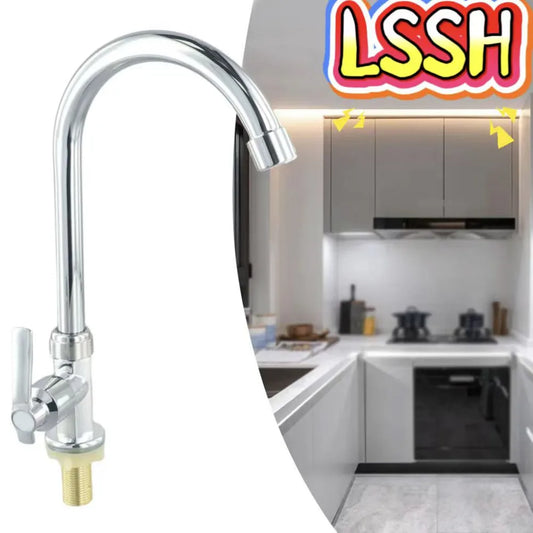 Single Lever Cold Water Kitchen Sink Faucet | Deck Mounted Tap Kitchen Sink Faucet Peaceful Pleasures Health and Wellness WHITE