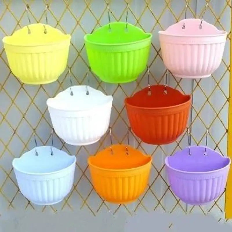 Wall Mounted Plastic Flowerpot Resin Gardening Colored Green