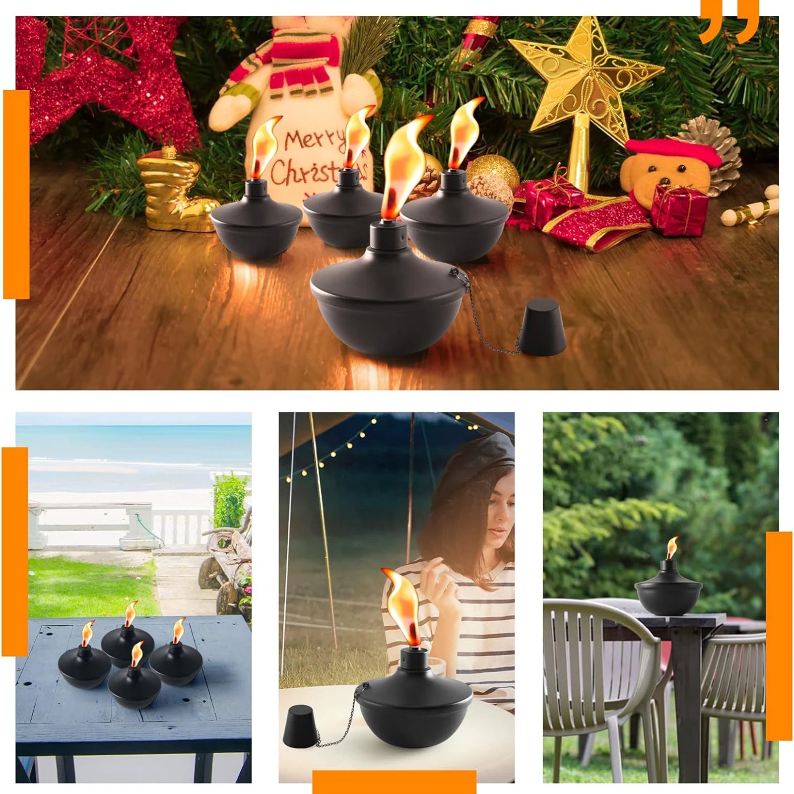 Metal Refillable Torches Lamp Outdoor Refillable Flame Light Replace Lamp for Outdoor Patio Garden Camping Peaceful Pleasures Health and Wellness