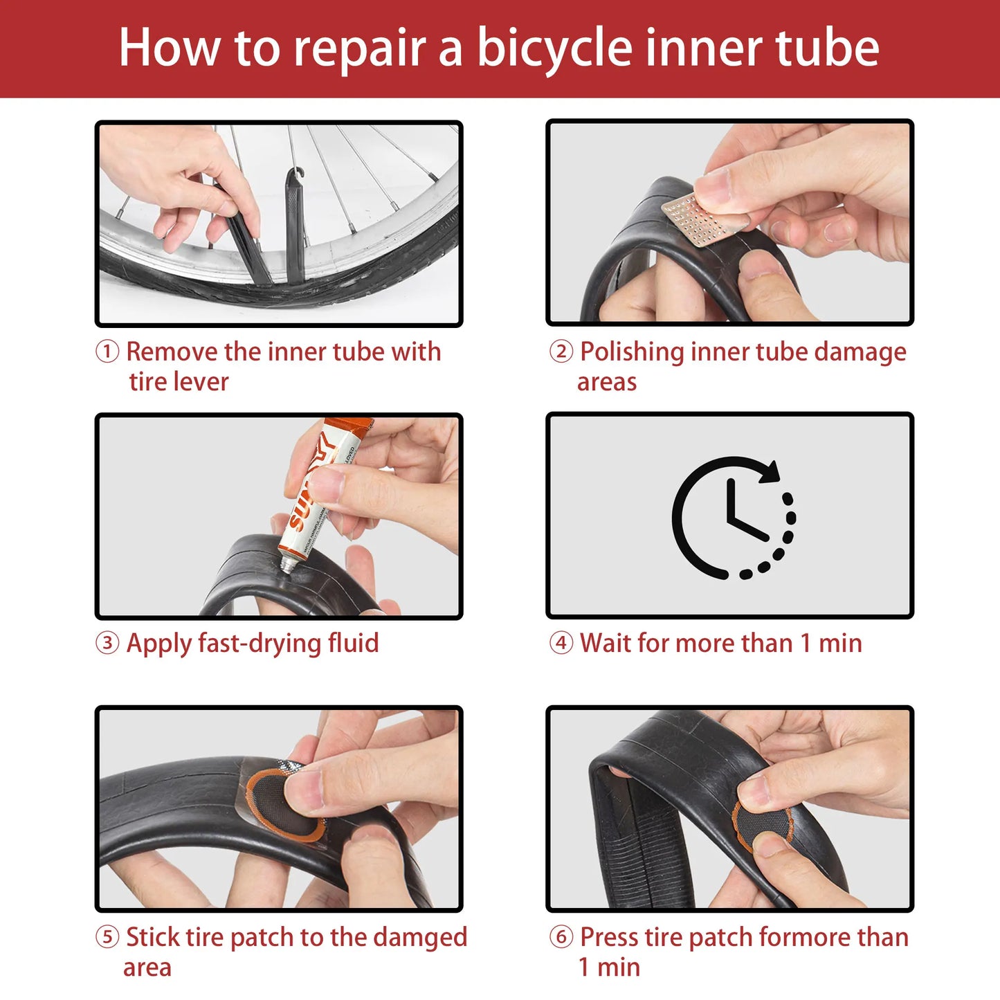 Bike Tire Repair Kit,Bicycle Inner Tube Puncture Patch Kits,Metal Rasp and Tire Lever,Bike Patch Kit for Mountain and Road Bike Peaceful Pleasures Health and Wellness