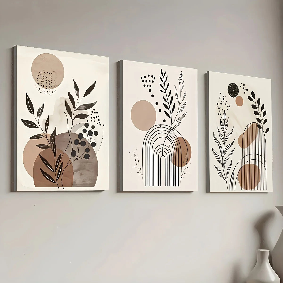 3-Piece Bohemian Abstract Canvas Wall Art Set | Unframed Prints Canvas Wall Art Set Peaceful Pleasures Health and Wellness 100x150cm No Frame ZLH11301-3pcs