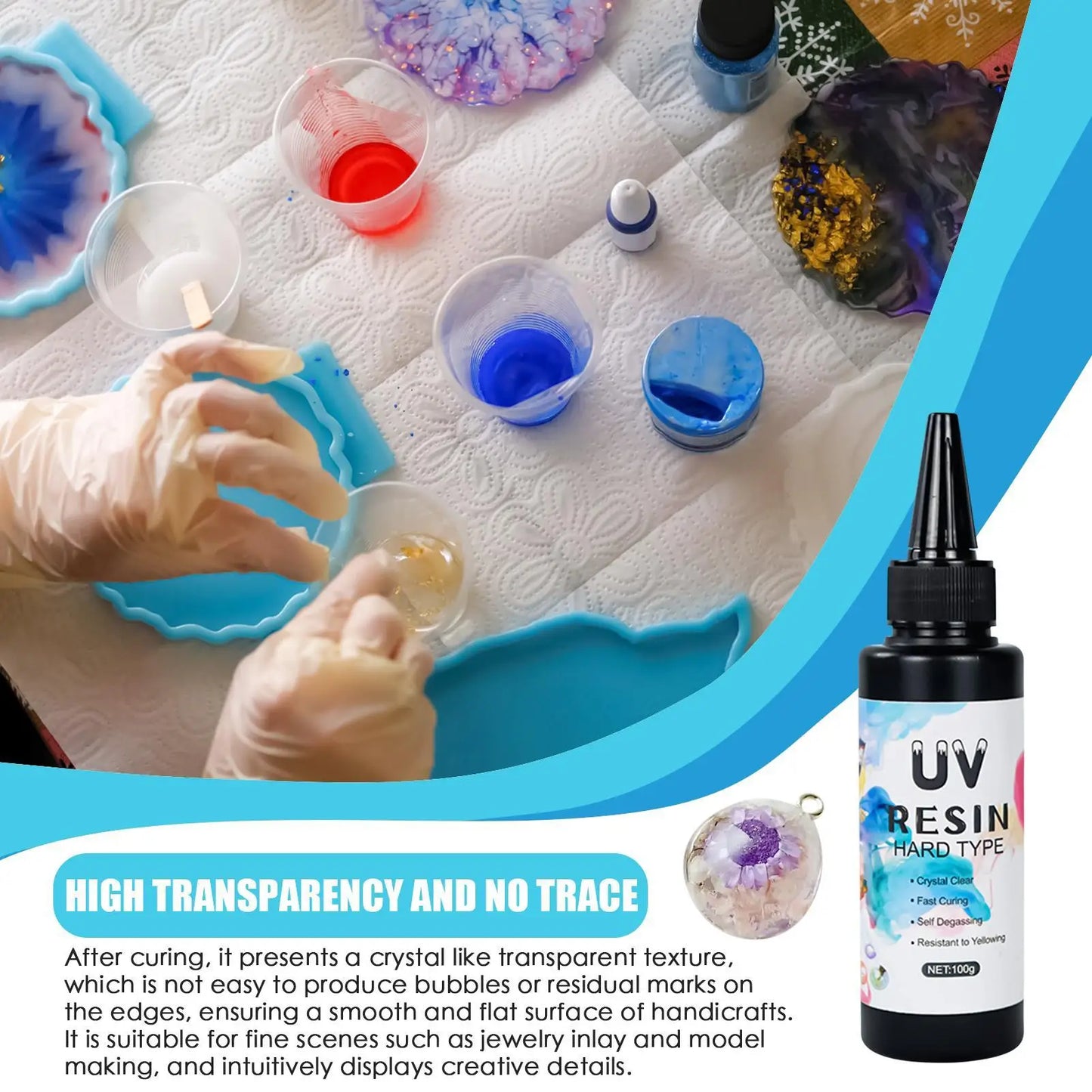 UV Resin Glue – Crystal Clear Fast-Curing Epoxy for Jewelry