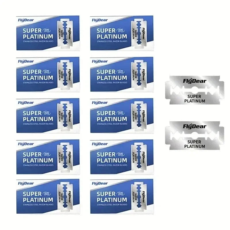 Double Edge Shaving Razor Set Classic Traditional Safety Razor For Men Beard Safety Razor for Barber Styling Accessories Tools Peaceful Pleasures Health and Wellness 115-100Blades