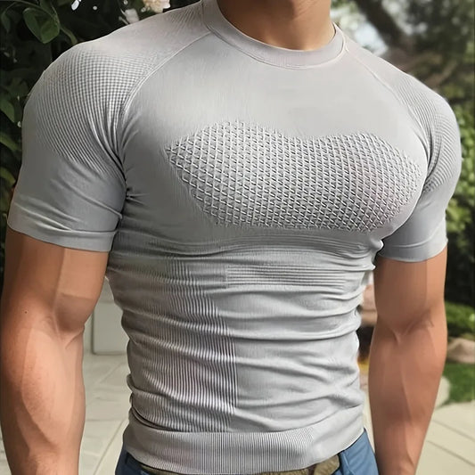 Men's Seamless Compression Running T-Shirt | Quick-Dry Sports Top Compression Sports Shirt Peaceful Pleasures Health and Wellness