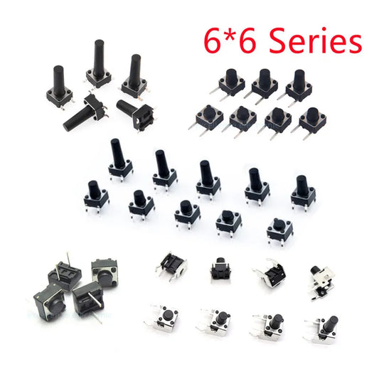 20PCS 6X6 Series Tact Switch 6*6*4.3/5/6/7/8/9/10mm Pins 2/4 Feet Horizontal Bracket Push Button Switch DIP PCB Micro/key Switch Peaceful Pleasures Health and Wellness