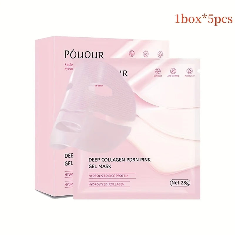 Pink Collagen Face Mask – Firming & Moisturizing 5-Pack