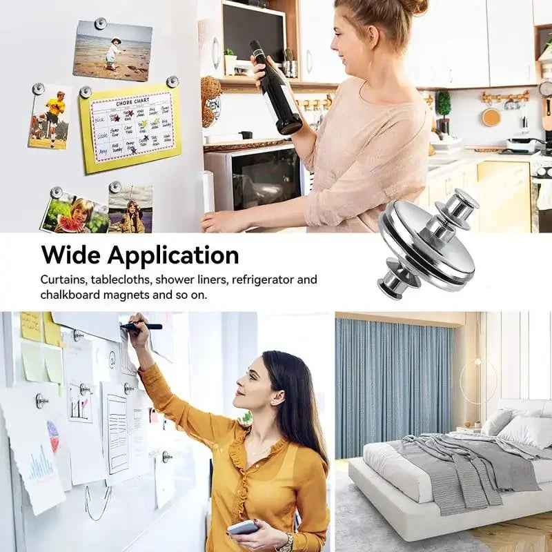 Pairs Support for Curtains Hooks Adjust Clamps Curtain Rod Support and Tube Close Removable Magnetic Magnet Buckle Home Holder Peaceful Pleasures Health and Wellness