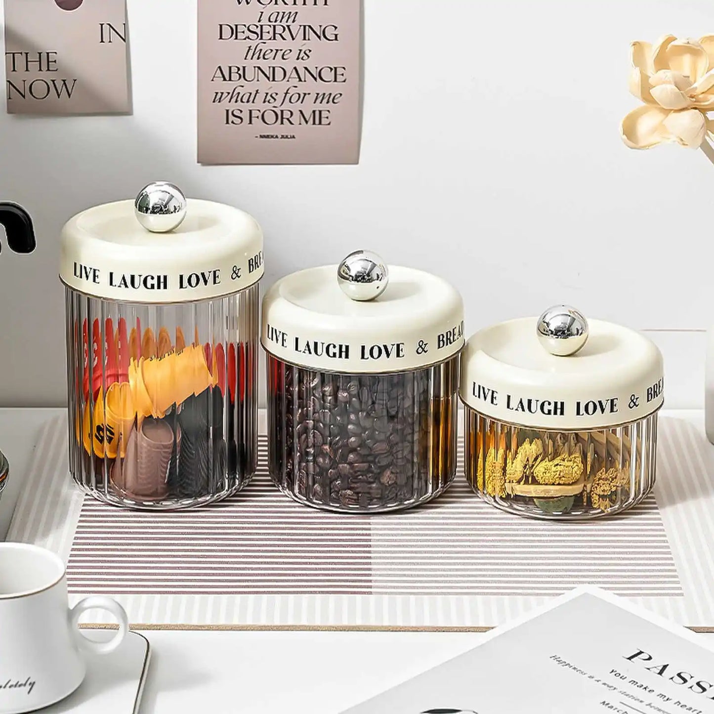 Airtight Food Storage Containers - BPA-Free Kitchen Canisters for Grains/Dry Goods with Moisture-Proof Seal & Stackable Design Peaceful Pleasures Health and Wellness