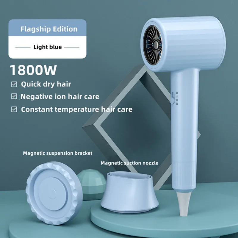 2300W Hair Salon Hair Dryer High Power Strong Wind Speed Dry Blue Light Ion Silent Home Hairdresser Special New Product Peaceful Pleasures Health and Wellness Blue-220V AU