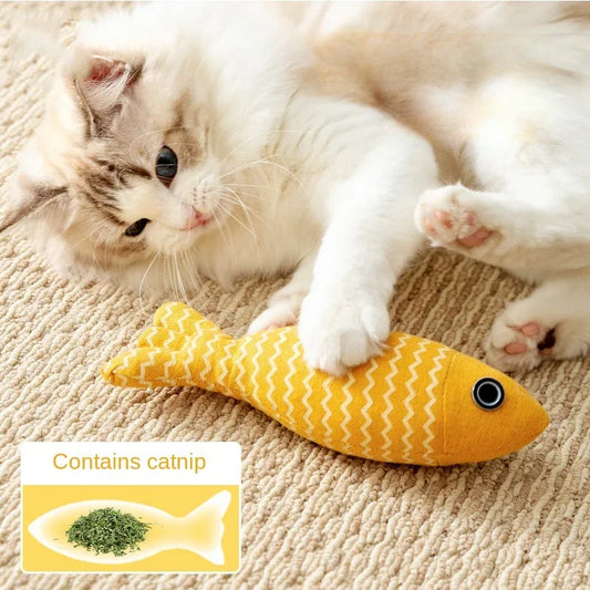 Cat Mint Fish Plush Toy – Teething Chew Stick for Cats Cat Plush Toy Peaceful Pleasures Health and Wellness
