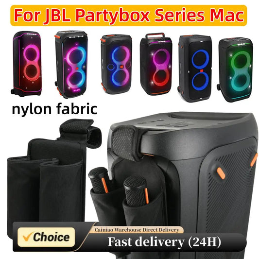 900D Thickened Nylon Mic Organizer for jbl PartyBox Series 110/120/310/320/710/Ultimate Built-in PP Board Anti-Slip Strap Holder Peaceful Pleasures Health and Wellness
