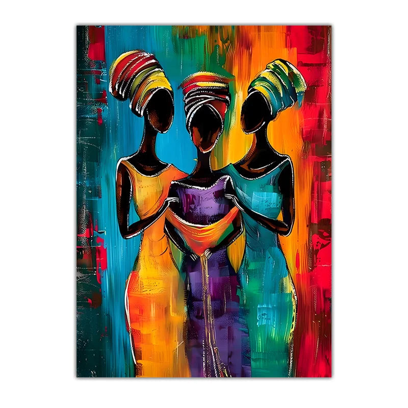 African Tribal Female Portrait Canvas Wall Art | Abstract Decor Canvas Wall Art Peaceful Pleasures Health and Wellness 05 50x70cm NoFrame China Mainland