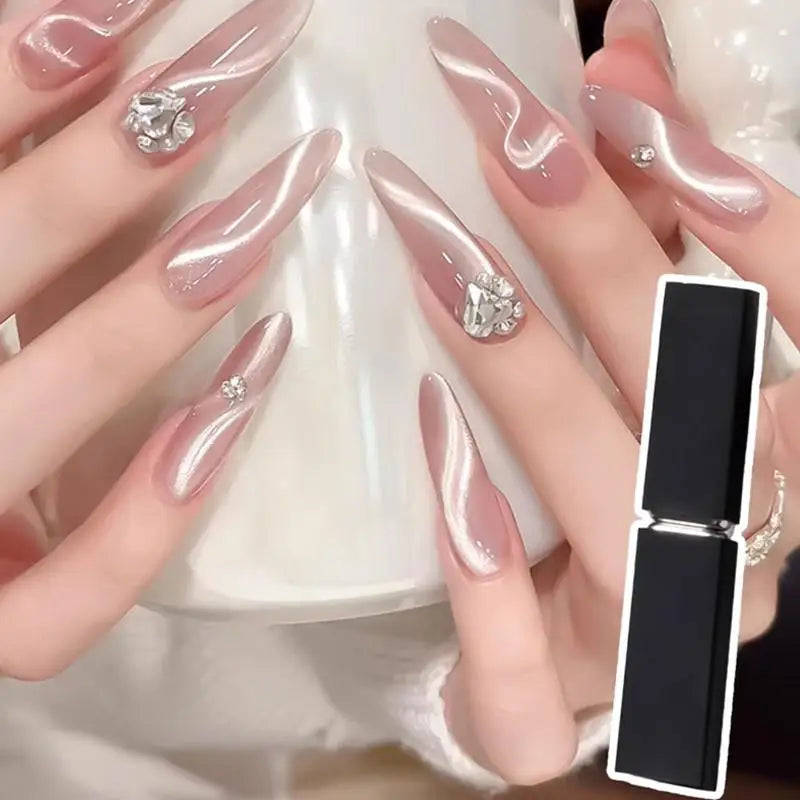 Super Strong Dual-Headed Cat Eye Nail Magnet Nail Art Ribbon Effect With Protective Cover For French UV Gel Polish Pen 3D Peaceful Pleasures Health and Wellness