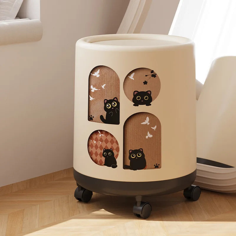 Oversized Lidded Trash Can with Wheels | Stylish Home Waste Bin