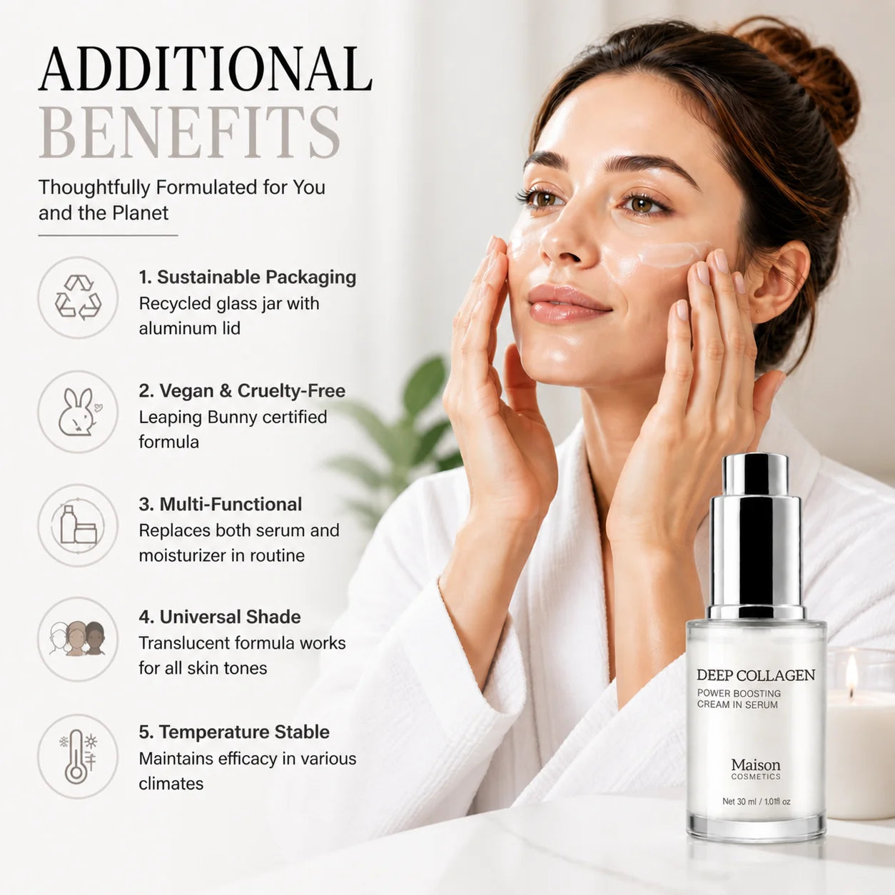 Deep Collagen Serum, Women Serum for Smoothing Fine Lines, Moisture & Firming Skin Care, Korean Skincare Serum, 30ml Peaceful Pleasures Health and Wellness