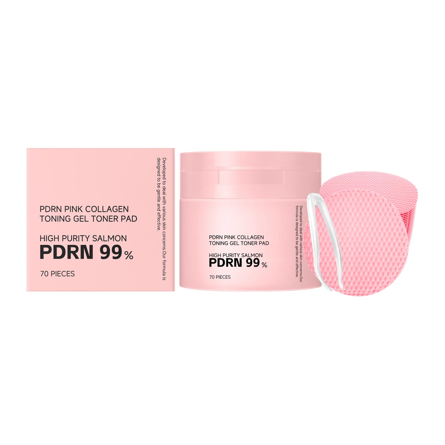 PDRN Collagen Toner Pads Repair Skin Barrier Calm Redness Hydrate Skin Reduce Skin Fine Lines Brighten Dullness Facial Toner Pad Peaceful Pleasures Health and Wellness 70pcs Boxed