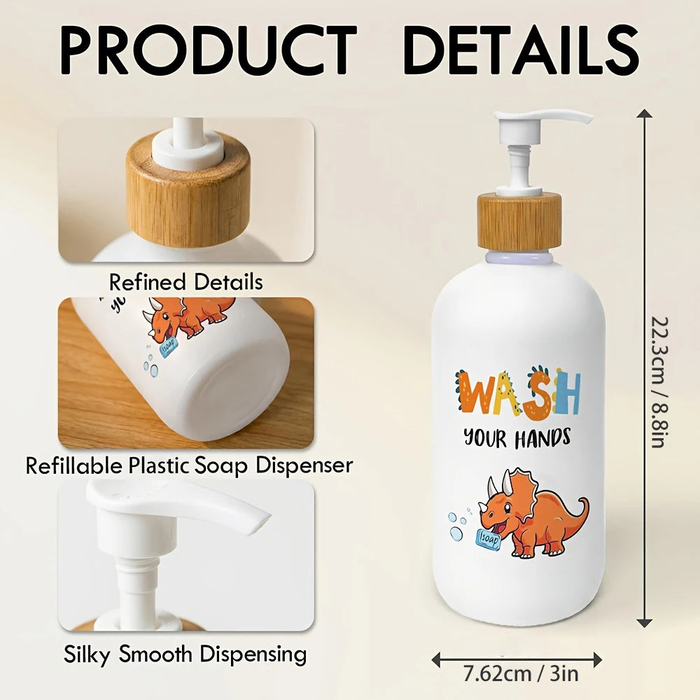 Dinosaur Soap Dispenser with Pump – Fun Kids Bathroom & Kitchen Countertop Hand Soap Dispenser