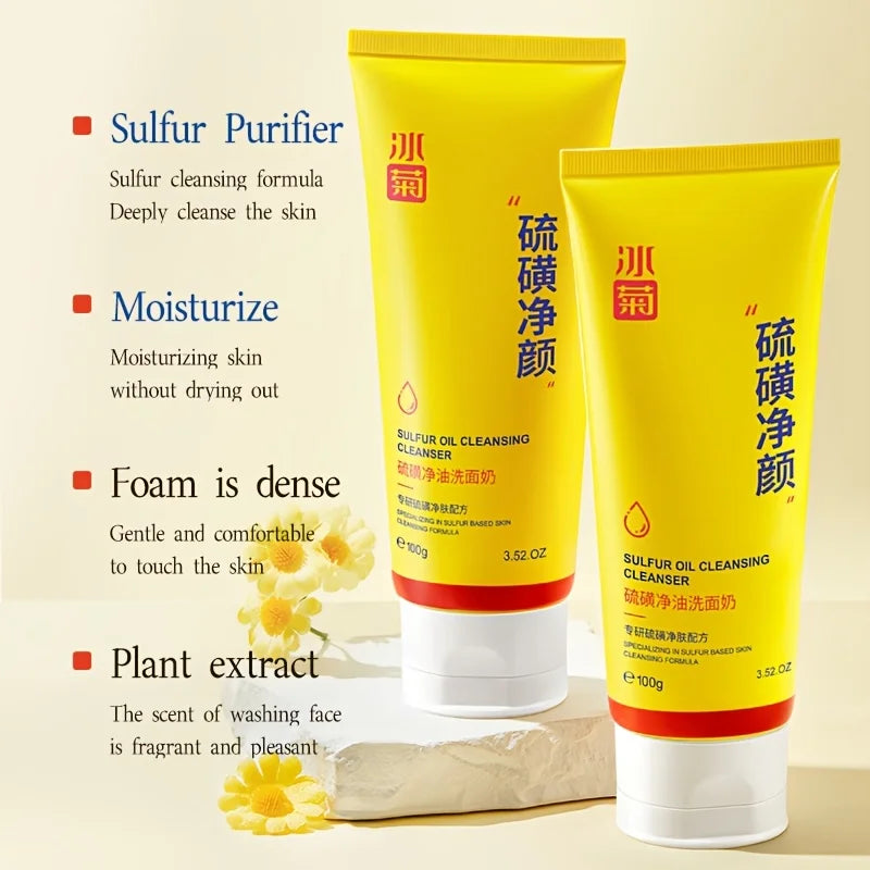 Sulfur Facial Cleanser 100g – Rich Foam Deep Cleansing Face Wash