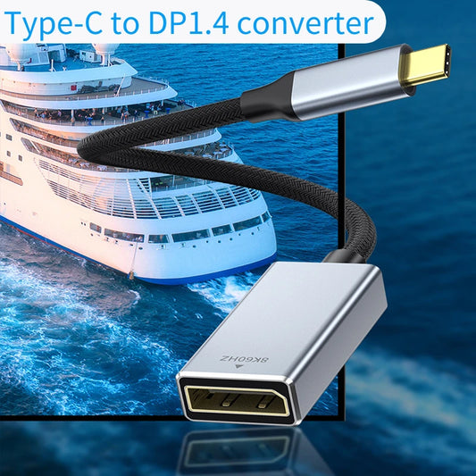 8K USB 3.1 Type C To Displayport Cable 8K@60Hz 4K@144Hz DP 1.4 Adapter USB C Display Port Video Adapter for MacBook Pro Air M1 Peaceful Pleasures Health and Wellness