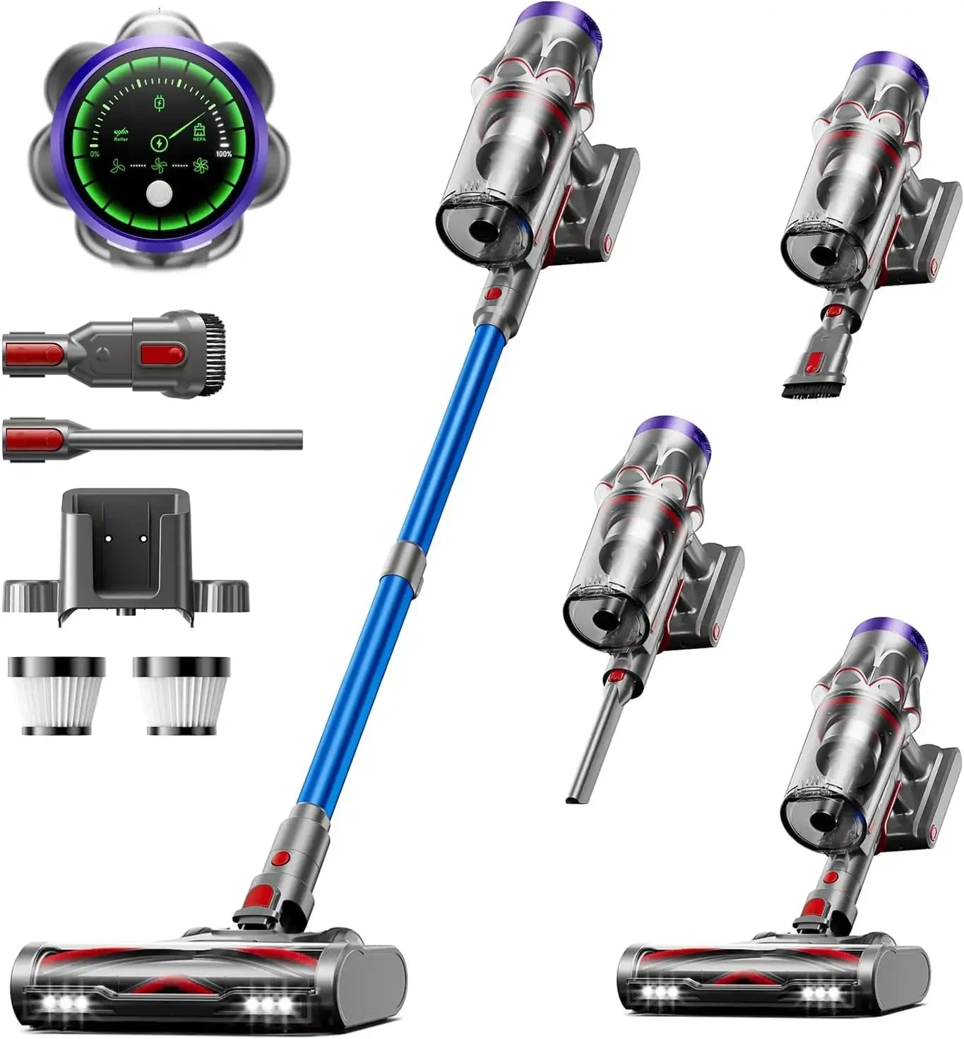 55KPa 650W Cordless Vacuum Cleaner, 70Mins Runtime for Pet Hair & Carpets, Self-Standing with Scented Tablet Peaceful Pleasures Health and Wellness United States
