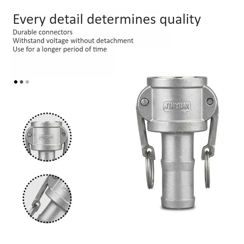 304 Stainless Steel C-Type Quick Connector DN15–DN50 Lever Plug
