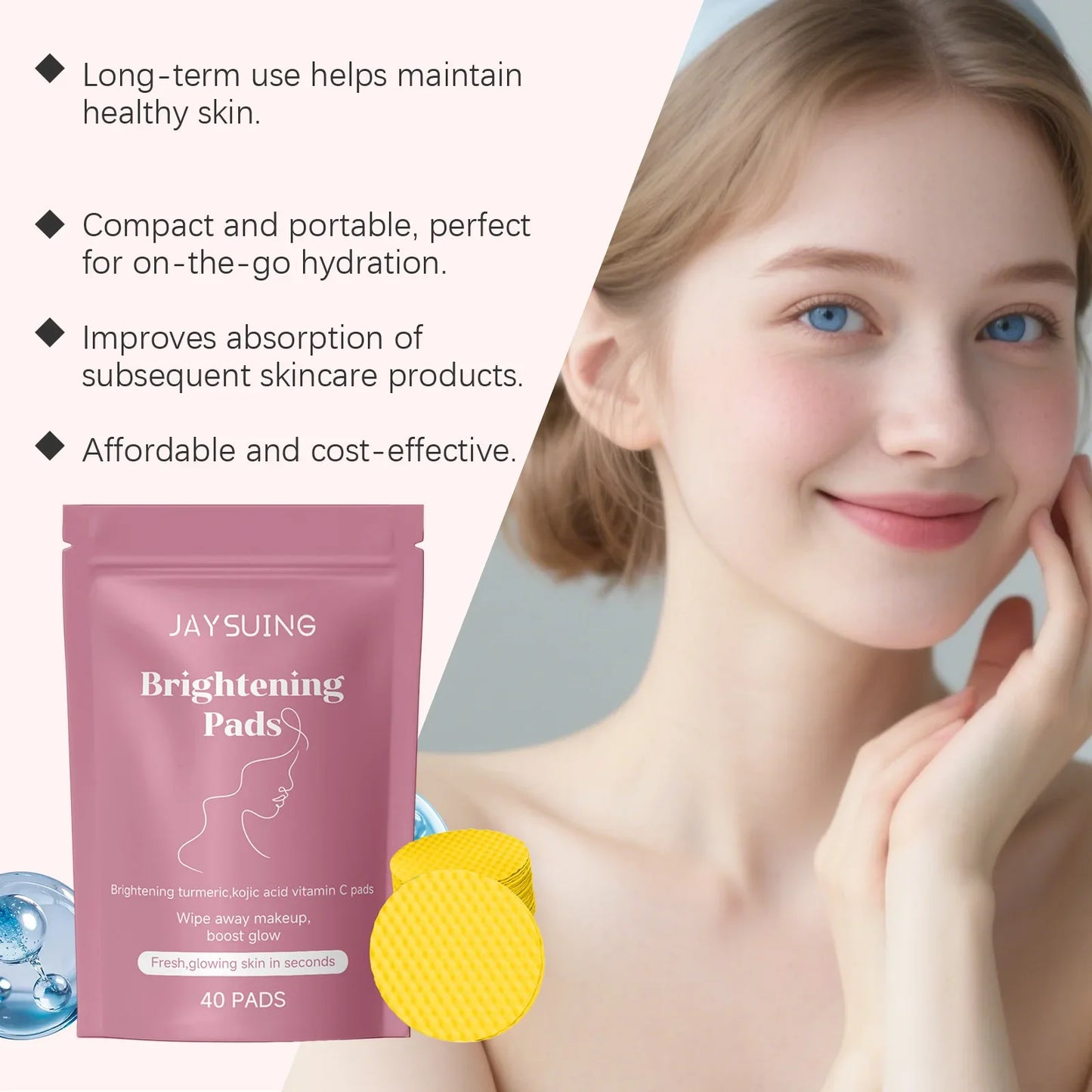 Turmeric Kojic Acid Brightening Cleansing Pads | Exfoliate & Glow