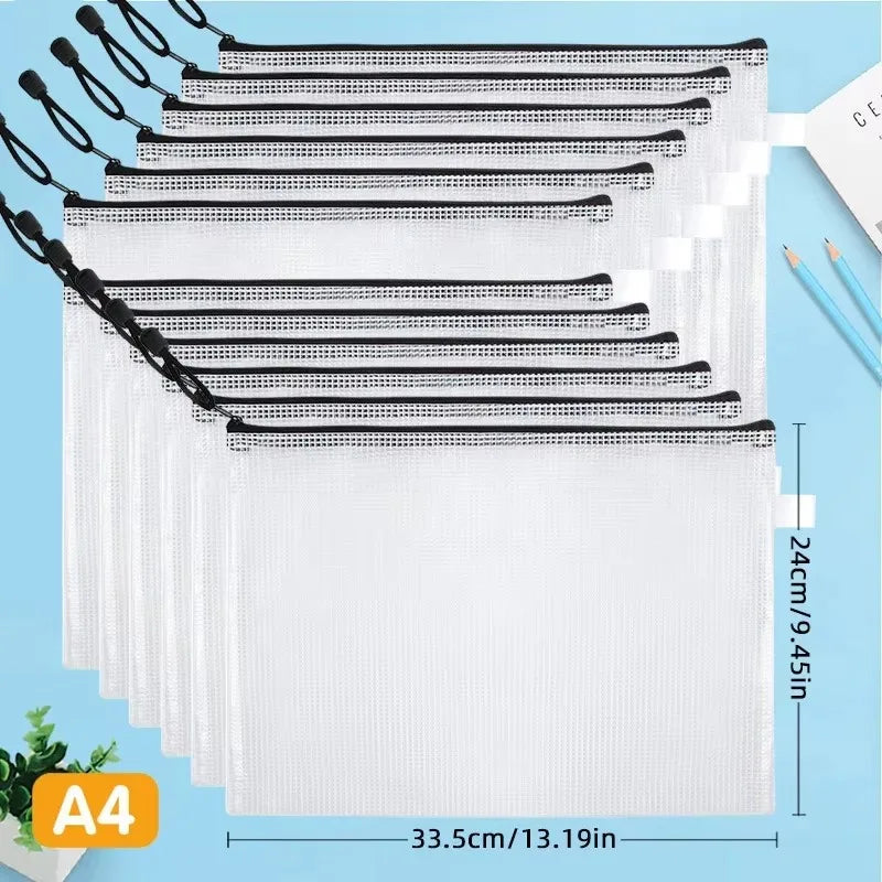 10-Pack A4/A5 Zipper Document Bags – Waterproof Organizer