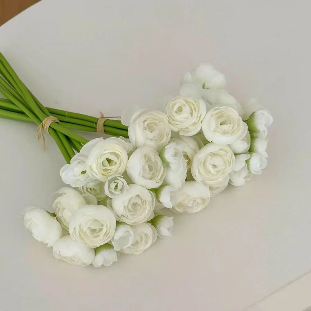 Ranunculus Artificial Flowers Faux Silk Peonies Bulk Vase Rose