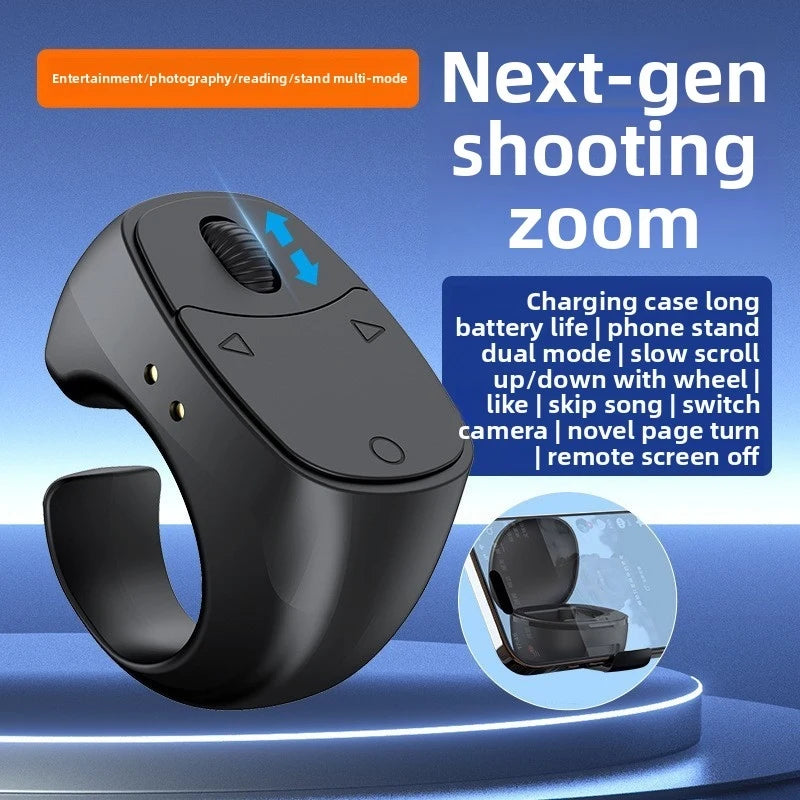 Bluetooth Ring Remote Selfie Shutter with Charging Case iOS Android