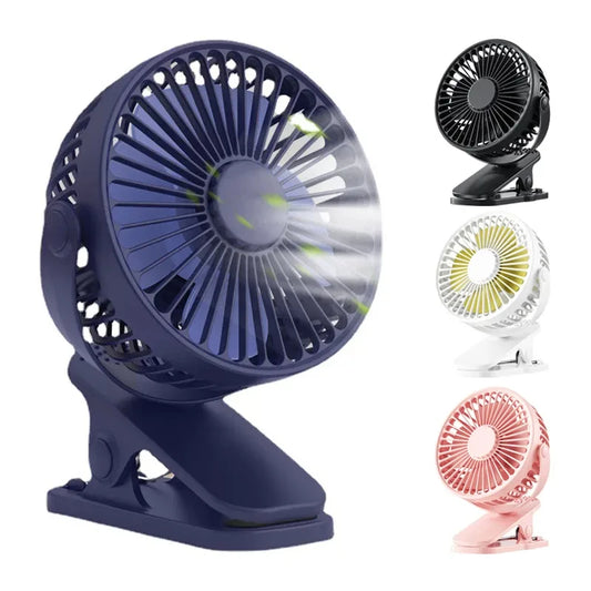Portable USB Clip-On Mini Desk Fan | 3-Speed Quiet Cooling Clip-On USB Fan Peaceful Pleasures Health and Wellness