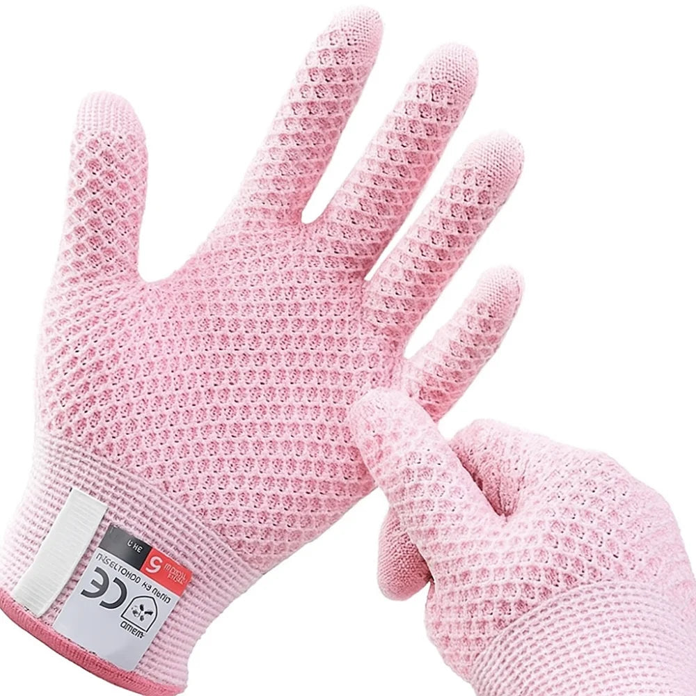 5-level Protection Anti Cutting Gloves Glass Cutting Resistant High Protection Industrial Gloves Professional Kitchen Gloves Peaceful Pleasures Health and Wellness Pink