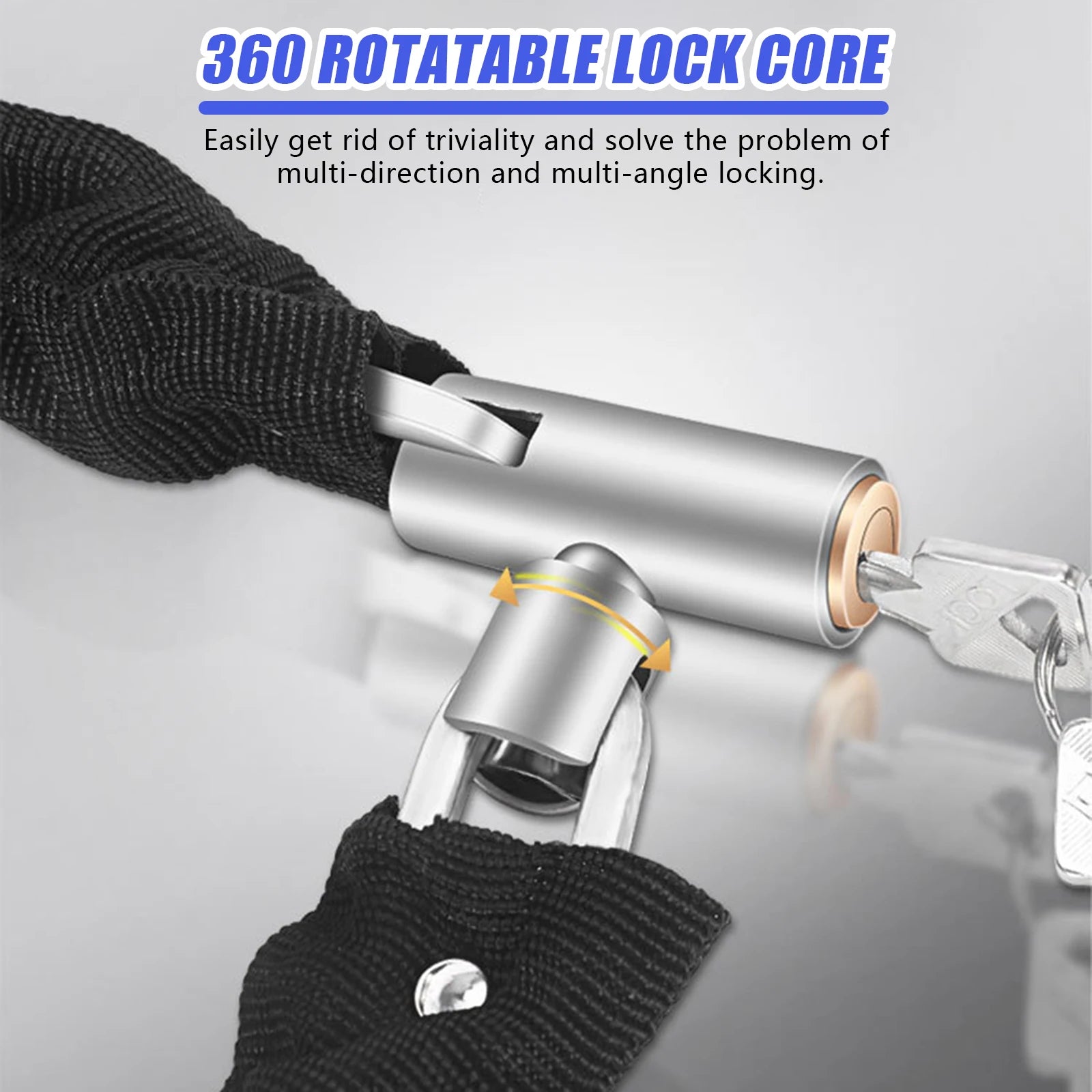 Anti-Theft Bike Chain Lock Universal Anti-Theft Long Bicycle Lock Chain for Motorcycle Door Gate Fence Peaceful Pleasures Health and Wellness