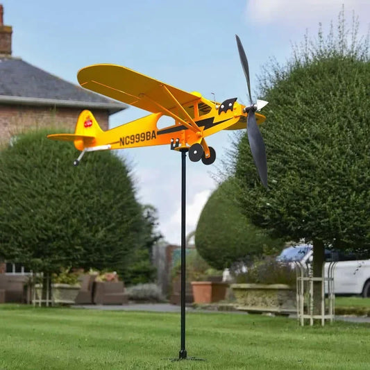 3D Airplane Wind Spinner Metal Weather Vane Garden Ornament Garden Wind Spinner Peaceful Pleasures Health and Wellness M