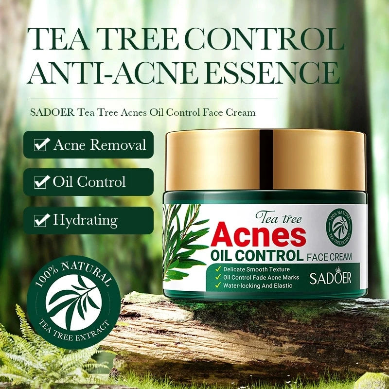 SADOER Tea Tree Acne Face Cream – Oil Control & Moisturizer