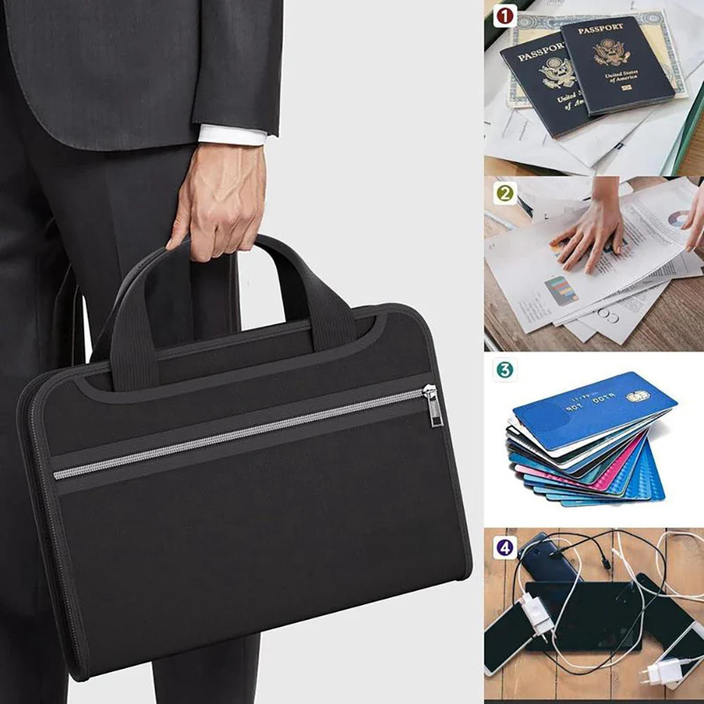 Fireproof Waterproof Document Bag | Large Capacity File Organiser