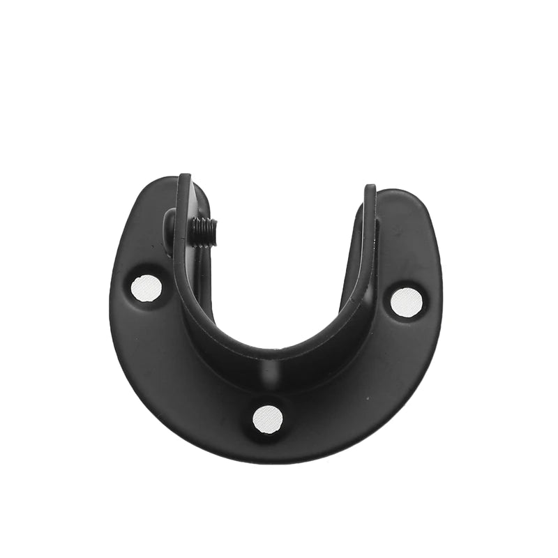 1Pc Stainless Steel Flange Seat Wardrobe Hanger Rod Tube Hook Fixed Support Bracket Seat Fixing Hardware Accessories Curtain Rod Peaceful Pleasures Health and Wellness Black 25mm