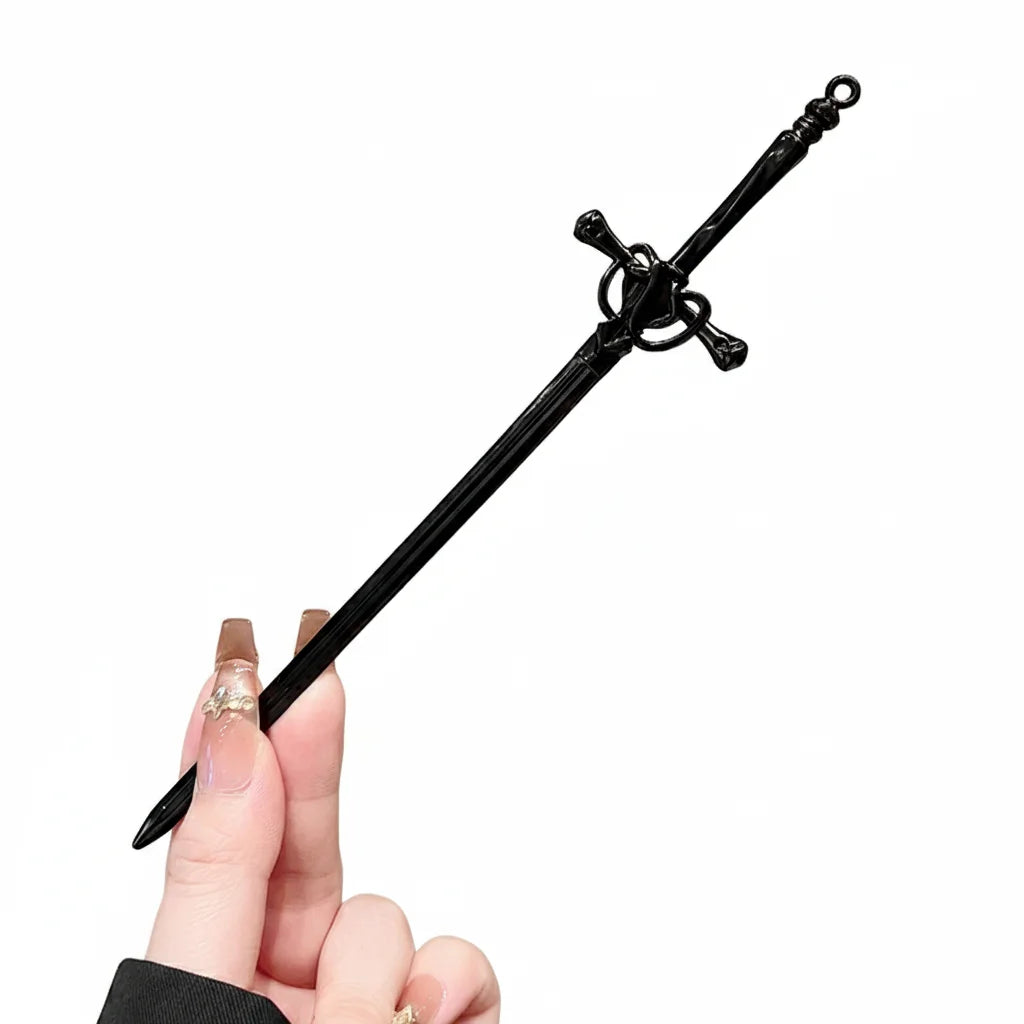 Alloy Sword Hairpin New Chinese Style Hanfu Hair Accessory Long Sword Hair Stick Peaceful Pleasures Health and Wellness Style 4