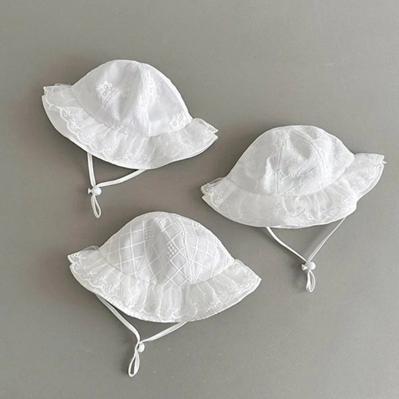 Baby Fisherman Sun Hat | Lace Cotton Infant Bucket Hat